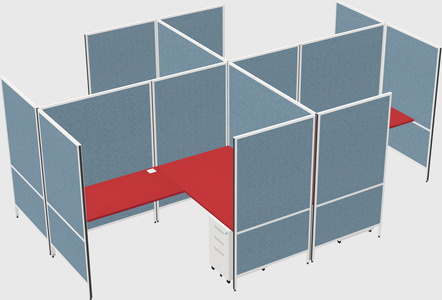 Modern modular quad l-shaped panel system
