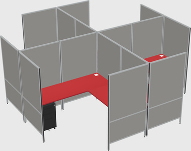 Modern modular quad l-shaped panel system