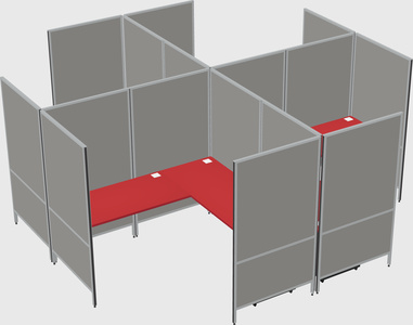 Modern modular quad l-shaped panel system