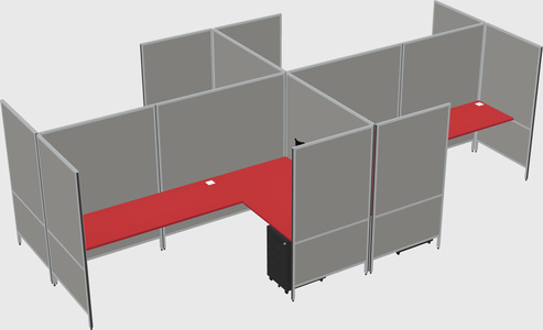 Modern modular quad l-shaped panel system