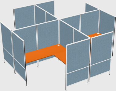 Modern modular quad l-shaped panel system