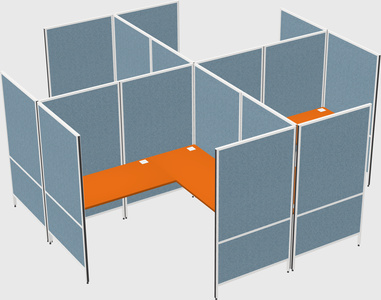 Modern modular quad l-shaped panel system