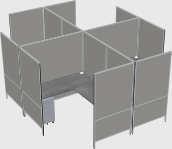 Modern modular quad l-shaped panel system