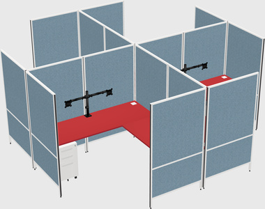 Modern modular quad l-shaped panel system