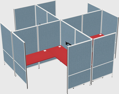 Modern modular quad l-shaped panel system