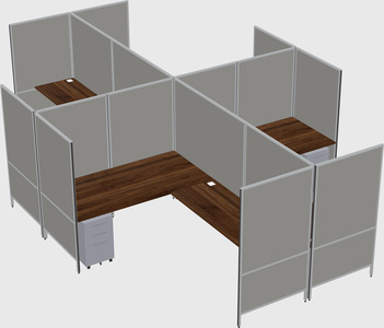 Modern modular quad l-shaped panel system