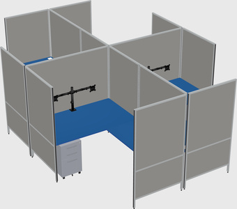 Modern modular quad l-shaped panel system