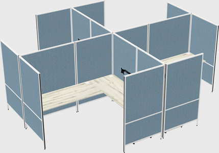 Modern modular quad l-shaped panel system