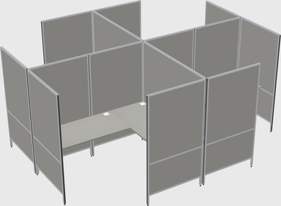 Modern modular quad l-shaped panel system