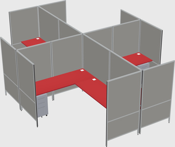 Modern modular quad l-shaped panel system