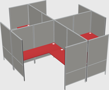 Modern modular quad l-shaped panel system