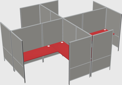 Modern modular quad l-shaped panel system