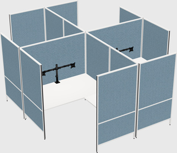 Modern modular quad l-shaped panel system