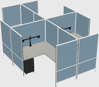 Modern modular quad l-shaped panel system