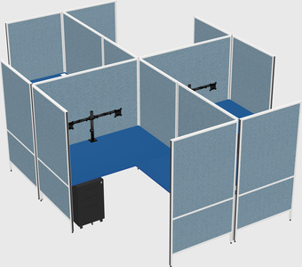 Modern modular quad l-shaped panel system