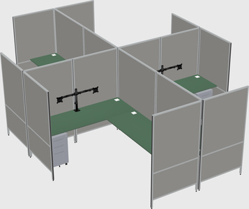Modern modular quad l-shaped panel system