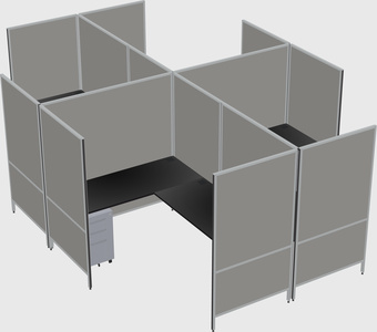 Modern modular quad l-shaped panel system