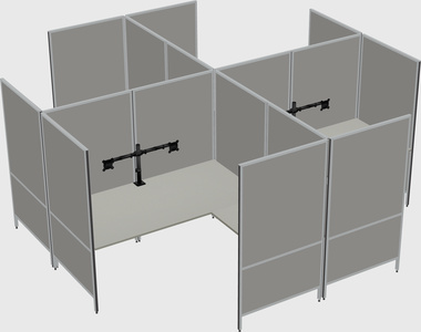 Modern modular quad l-shaped panel system