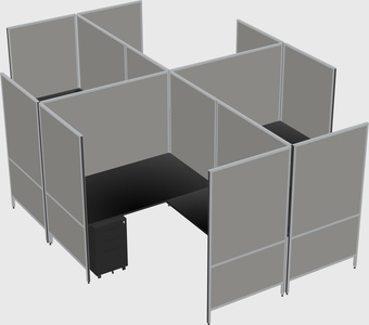 Modern modular quad l-shaped panel system