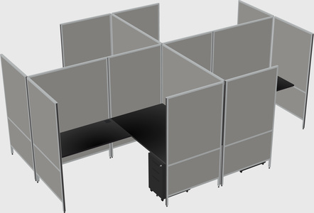 Modern modular quad l-shaped panel system