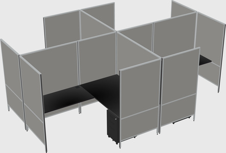 Modern modular quad l-shaped panel system
