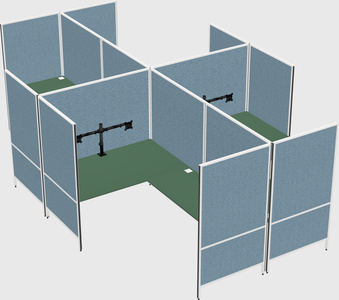 Modern modular quad l-shaped panel system