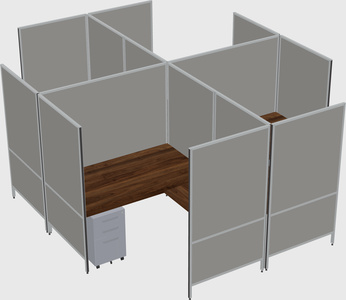 Modern modular quad l-shaped panel system