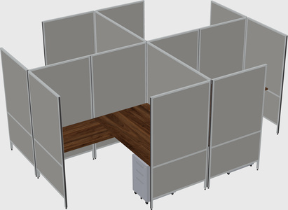 Modern modular quad l-shaped panel system