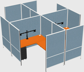 Modern modular quad l-shaped panel system
