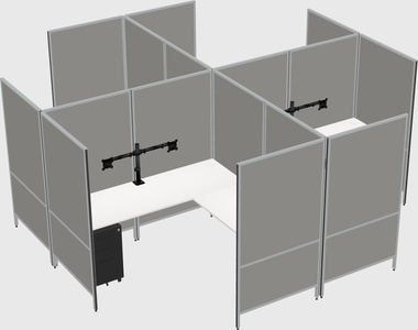 Modern modular quad l-shaped panel system