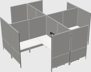 Modern modular quad l-shaped panel system