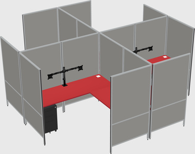 Modern modular quad l-shaped panel system