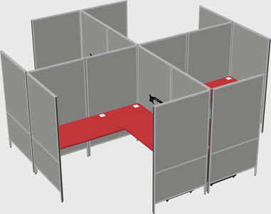 Modern modular quad l-shaped panel system