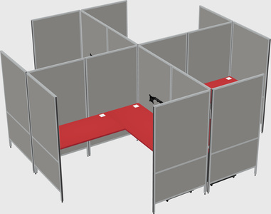 Modern modular quad l-shaped panel system