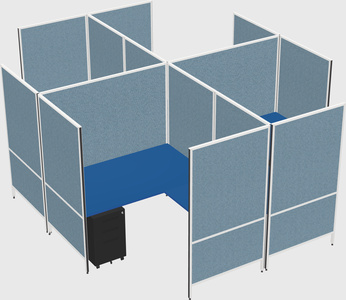 Modern modular quad l-shaped panel system