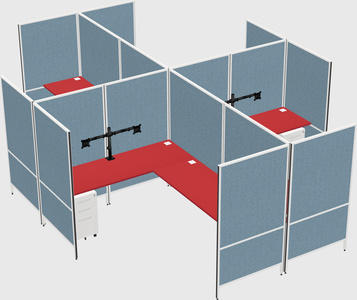 Modern modular quad l-shaped panel system