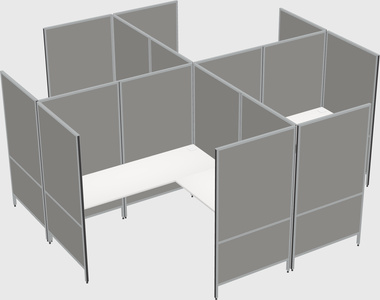 Modern modular quad l-shaped panel system