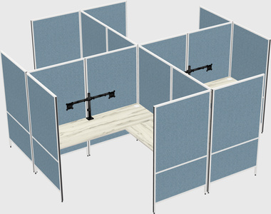 Modern modular quad l-shaped panel system