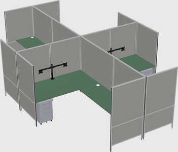 Modern modular quad l-shaped panel system