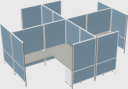 Modern modular quad l-shaped panel system