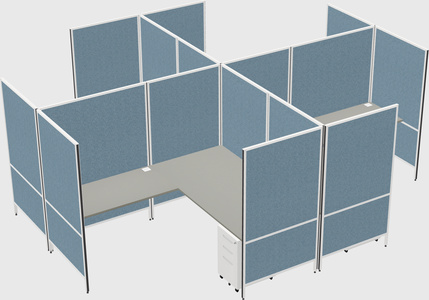 Modern modular quad l-shaped panel system