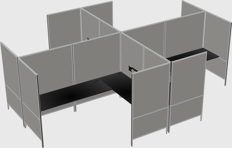 Modern modular quad l-shaped panel system