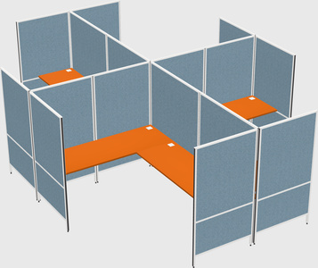 Modern modular quad l-shaped panel system