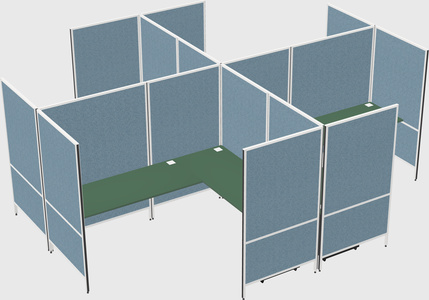 Modern modular quad l-shaped panel system