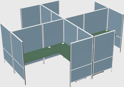 Modern modular quad l-shaped panel system