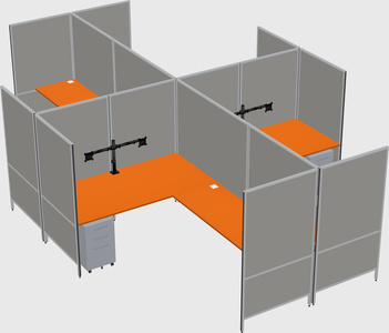 Modern modular quad l-shaped panel system