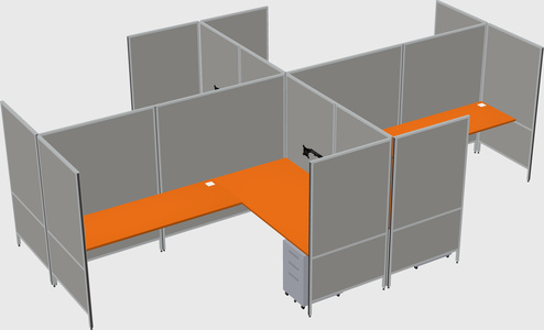 Modern modular quad l-shaped panel system