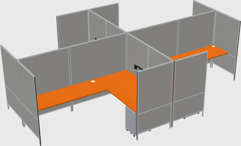 Modern modular quad l-shaped panel system