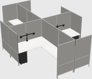 Modern modular quad l-shaped panel system