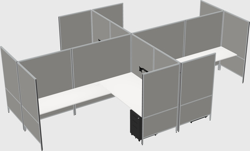 Modern modular quad l-shaped panel system